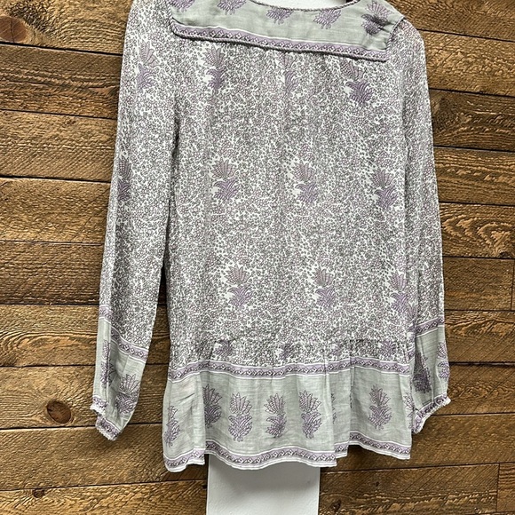 Calypso St. Barth Floral Peasant Blouse XS Boho 100% Cotton - Picture 8 of 8